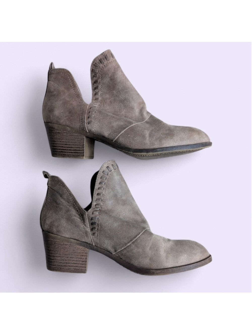 Rock & Candy Tan Microsuede Ankle Bootie Sz 9 — Western Boho